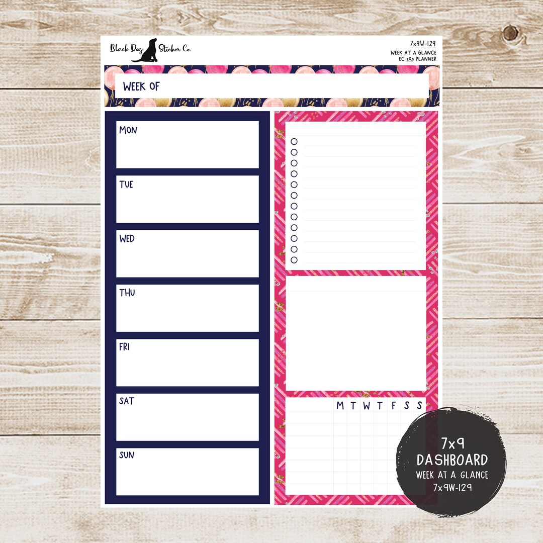 Erin Condren EC 7x9 Week at a Glance Kit Birthday Queen - Etsy