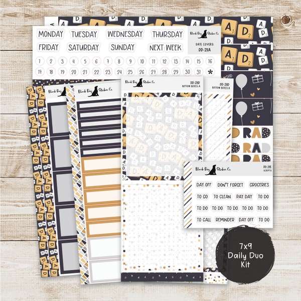 DD-211 EC 7x9 Daily Duo Weekly Kit - Rad Dad - Planner Stickers