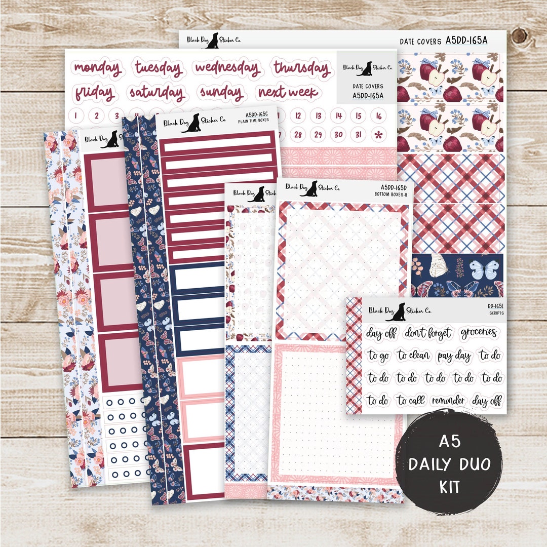 Erin Condren EC A5 Daily Duo Weekly Kit - Apple Picking - Planner ...