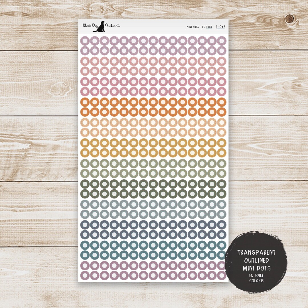 TRANSPARENT Outlined Mini Dot Planner Stickers - Erin Condren Toile ...