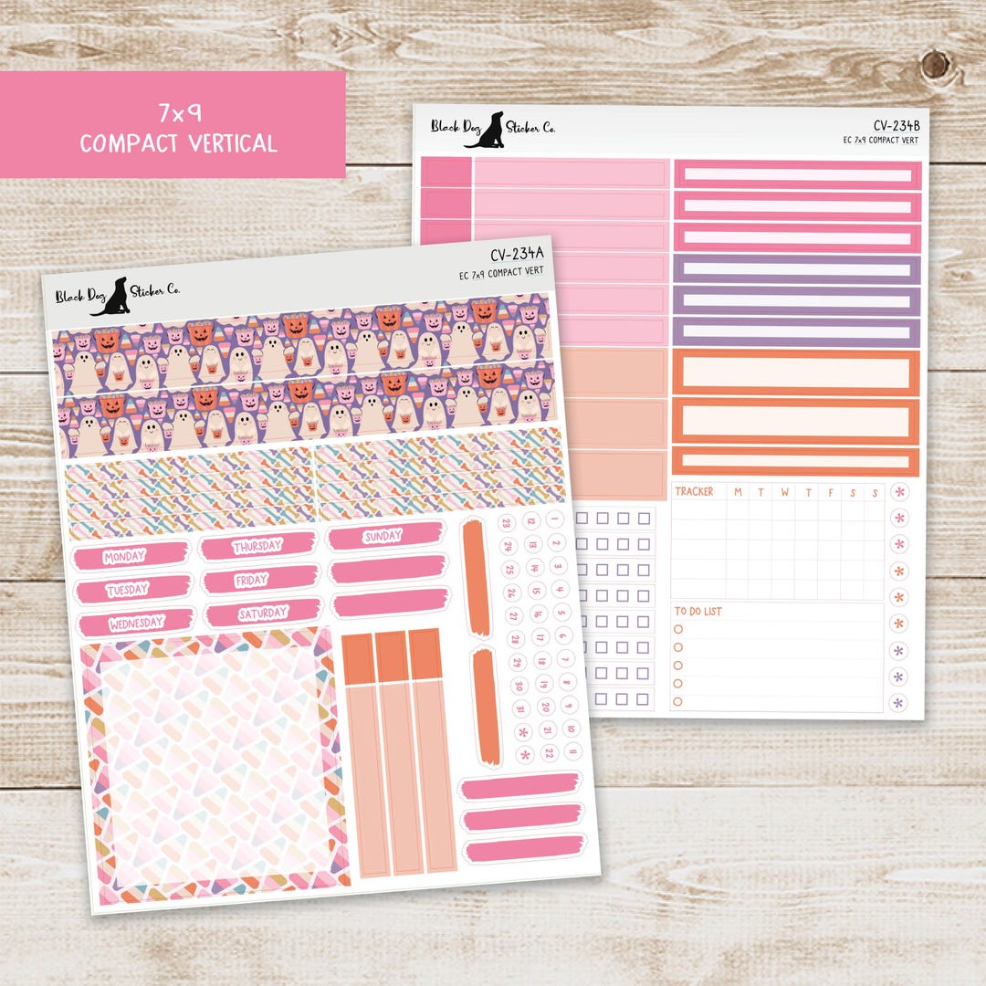 Erin Condren EC 7x9 Compact Vertical Weekly Kit - Pastel Halloween ...