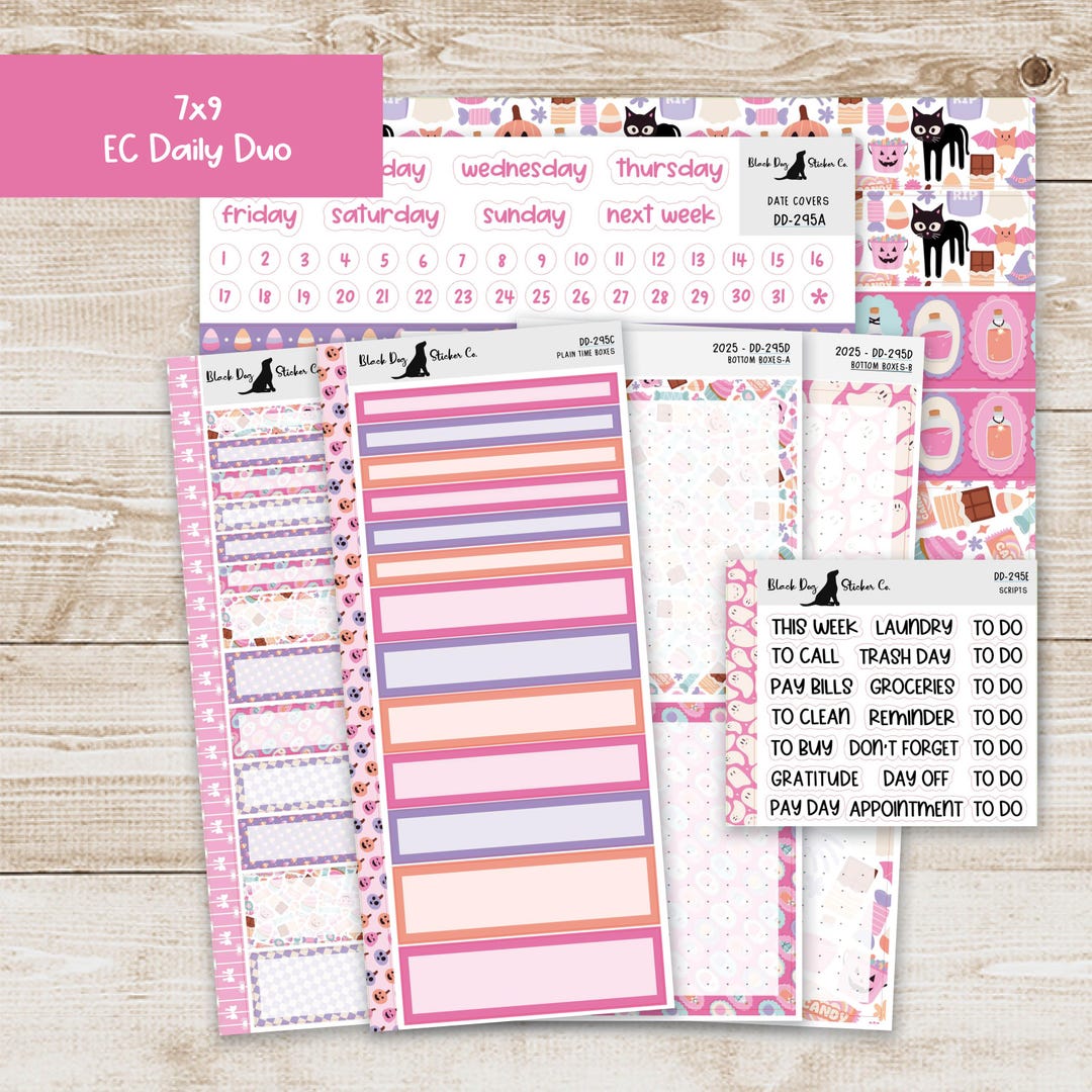 DD-295 EC 7x9 Daily Duo Weekly Kit - Cutecore Halloween - Planner ...