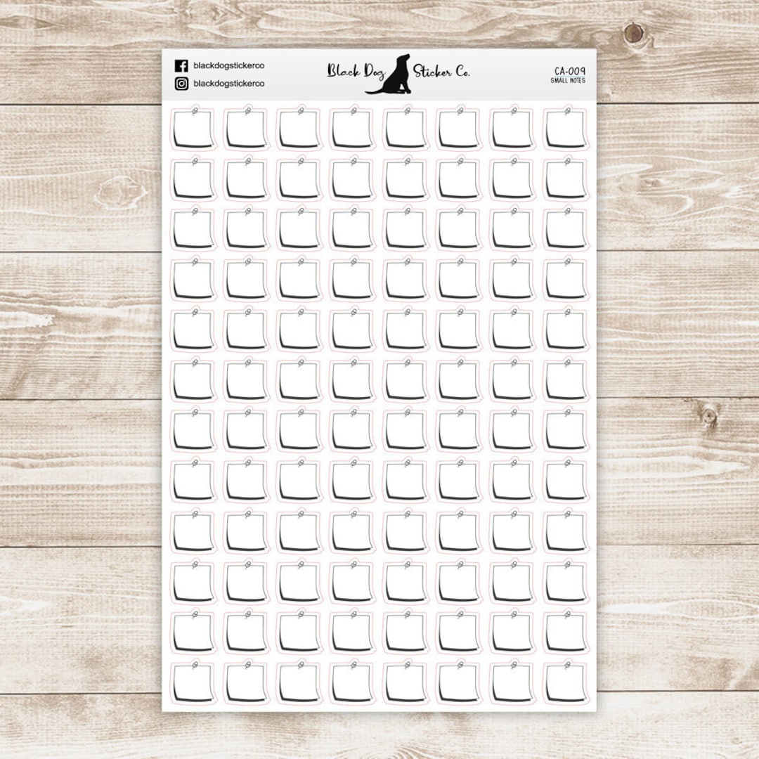 Sticky Post It Notes Doodle - Small - Black / Neutral - Planner ...