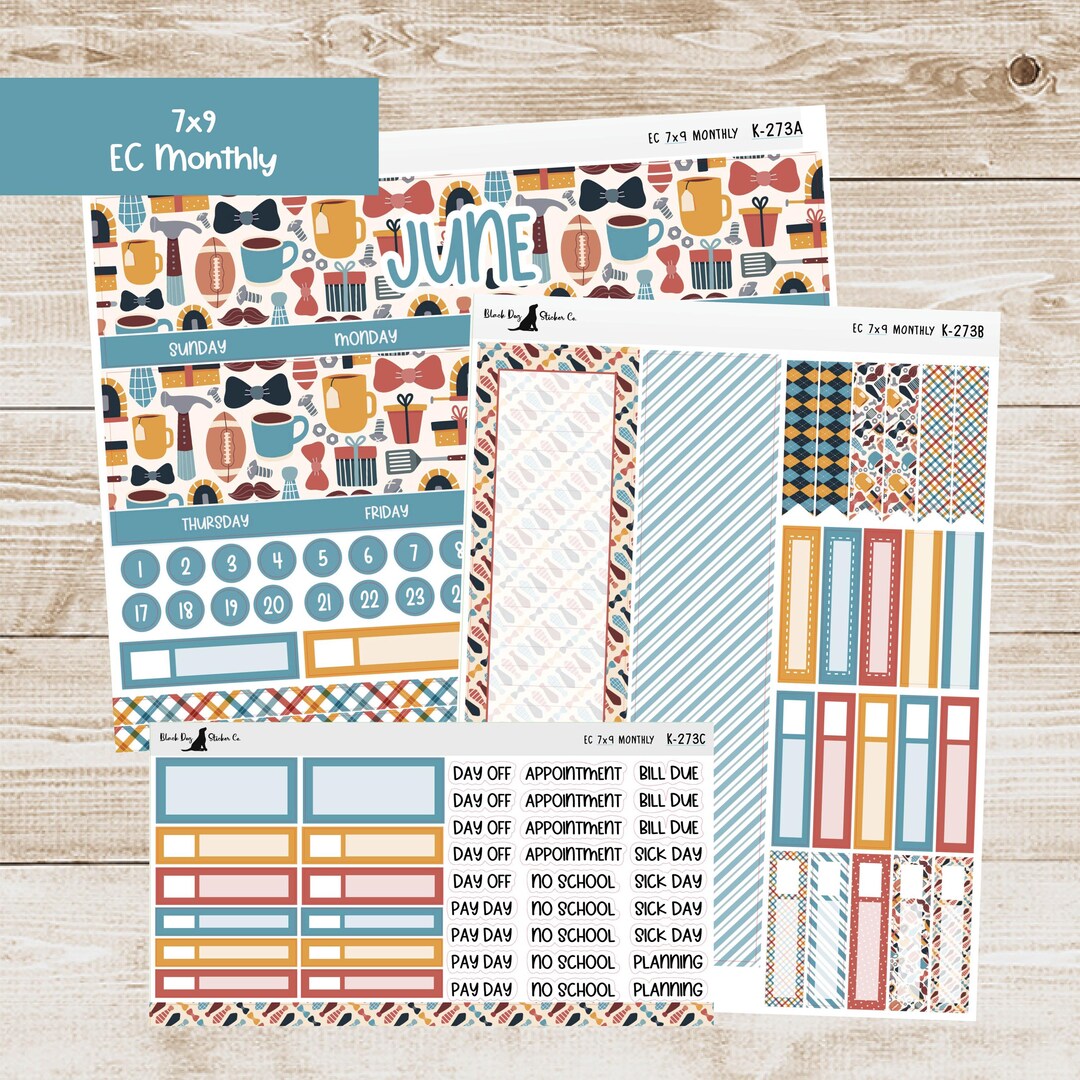 K-273 Erin Condren EC 7x9 Monthly Kit - June 2025 - Dad's Day - Planner ...