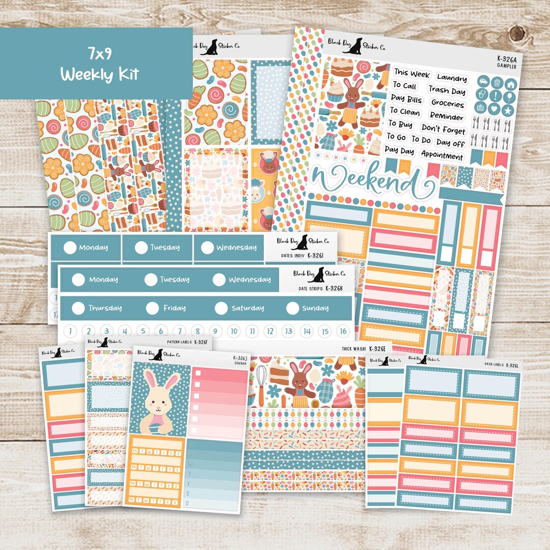 K-326 Weekly Kit & Add-ons - Baker Bunnies - Planner Stickers - Etsy