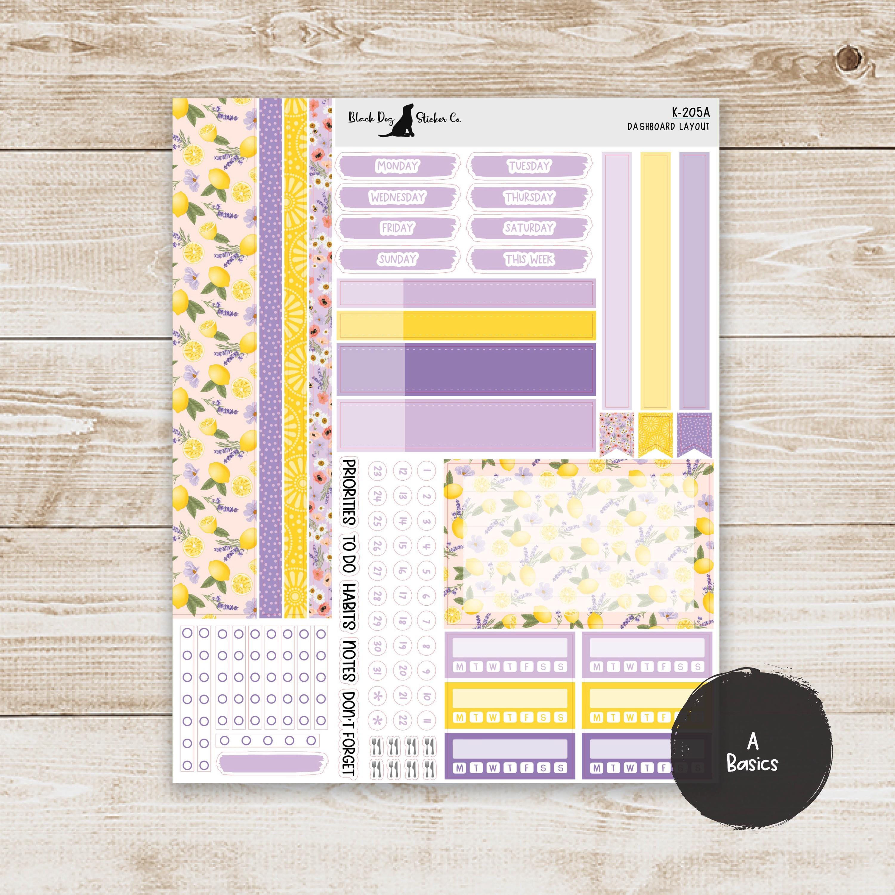 DB-205 Erin Condren EC 7x9 Dashboard Layout Weekly Kit - Lavender and ...