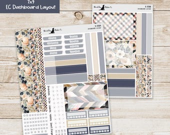 DB-358 Erin Condren EC 7x9 Dashboard Layout Weekly Kit - Neutral Fall - Planner Stickers