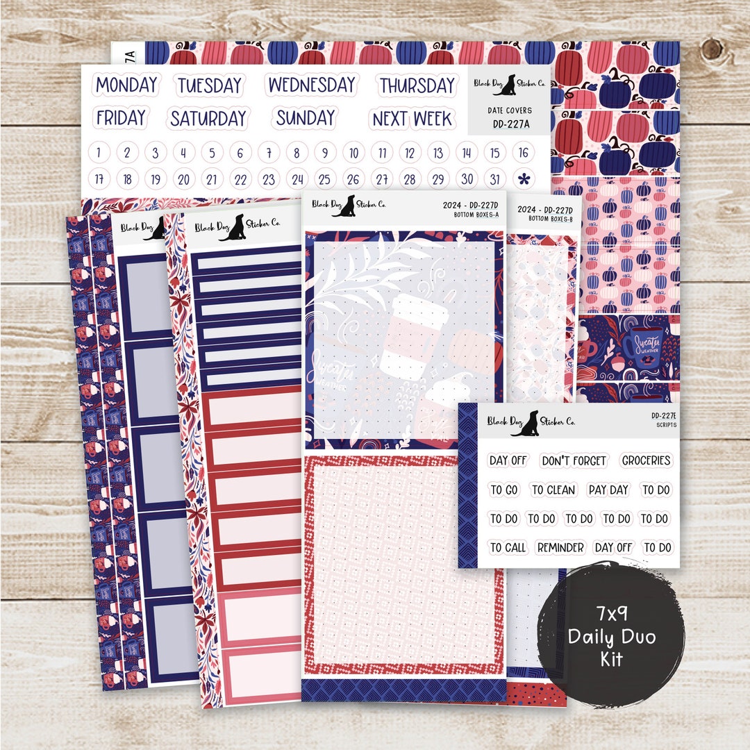 DD-227 EC 7x9 Daily Duo Weekly Kit - Sweater Weather - Planner Stickers ...