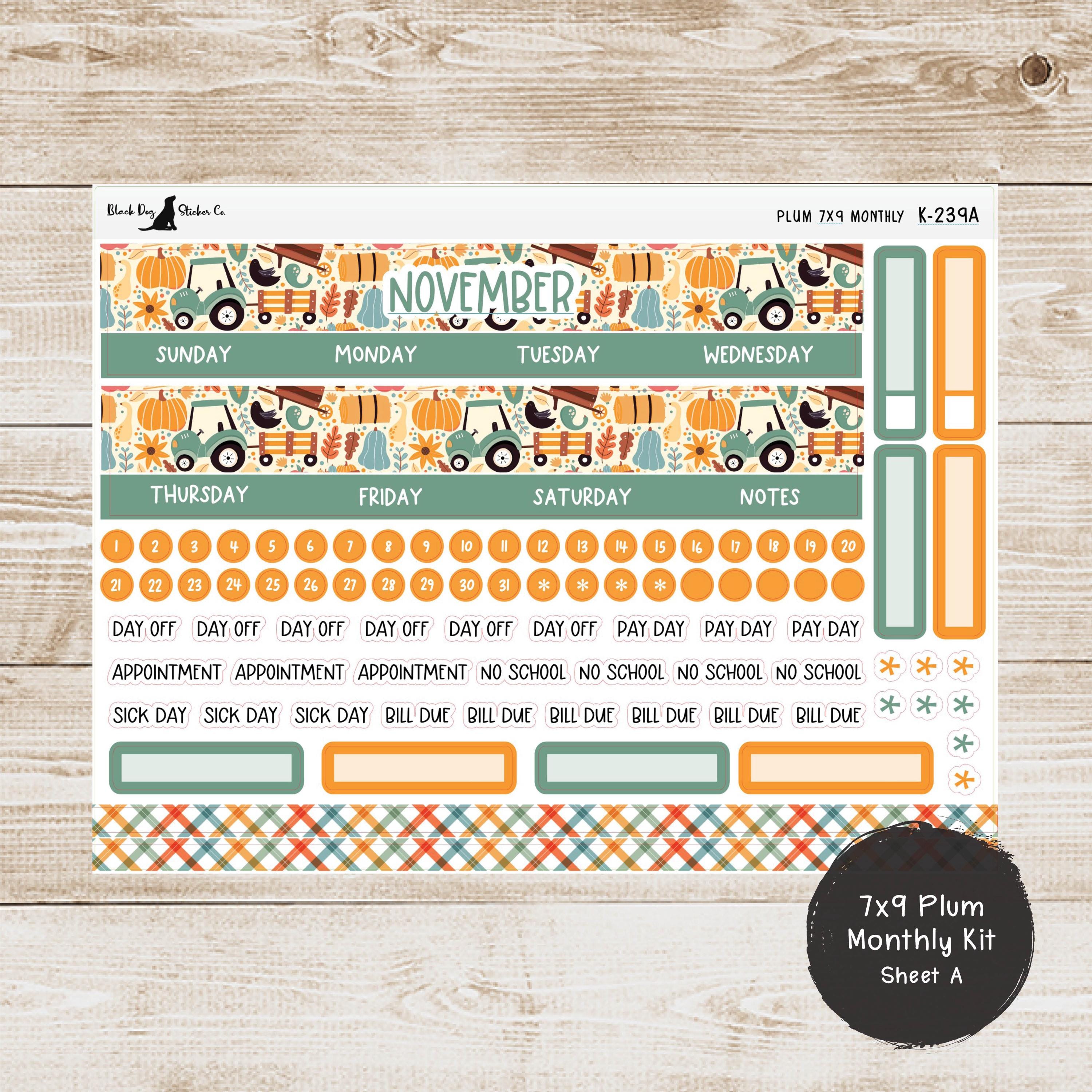 K-239 Plum Paper 7x9 Monthly Kit - November 2024 - Harvest Time ...