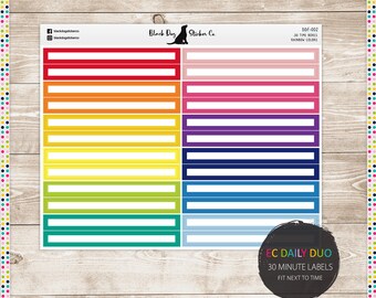 30 Minute Time Labels Erin Condren Daily Duo Planner Stickers EC ...