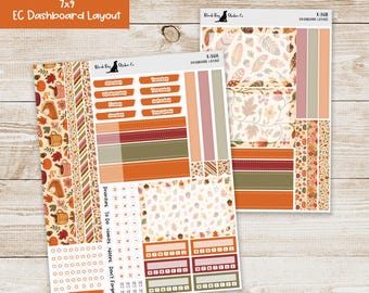 DB-361 Erin Condren EC 7x9 Dashboard Layout Weekly Kit - Giving Thanks - Planner Stickers