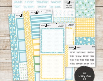 Erin Condren EC A5 Daily Duo Weekly Kit - Summer Daisies - Planner Stickers - A5DD-214