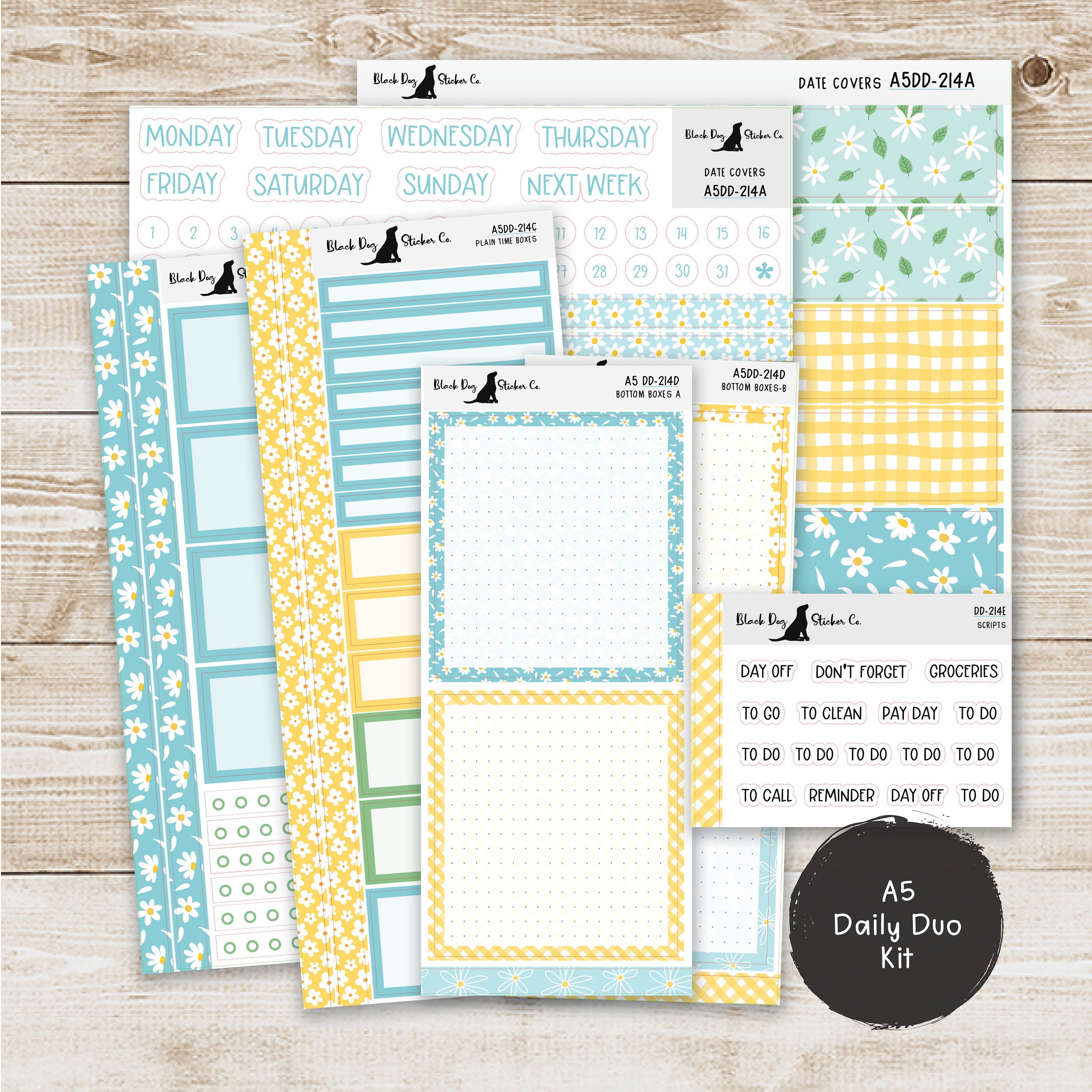 Erin Condren EC A5 Daily Duo Weekly Kit - Summer Daisies - Planner ...