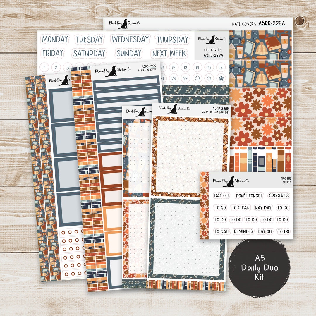 Erin Condren EC A5 Daily Duo Weekly Kit - Bookish Autumn - Planner ...