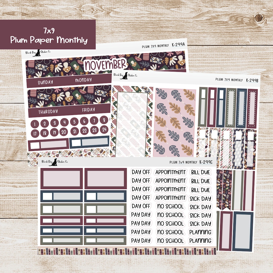 K-299 Plum Paper 7x9 Monthly Kit - November 2025 - Cozy Fall Reading ...