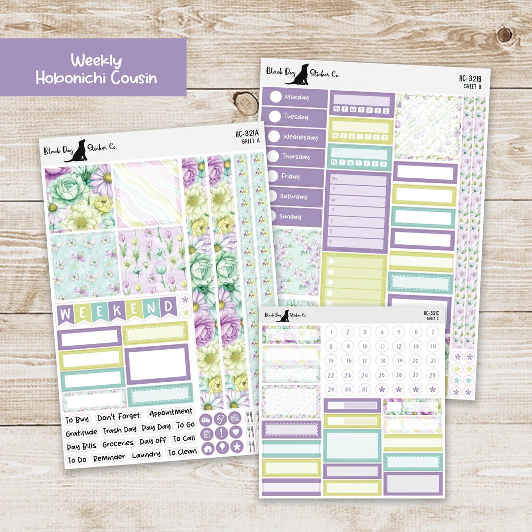 HC-321 Hobonichi Cousin Weekly Kit - Spring Planner - Planner Stickers ...