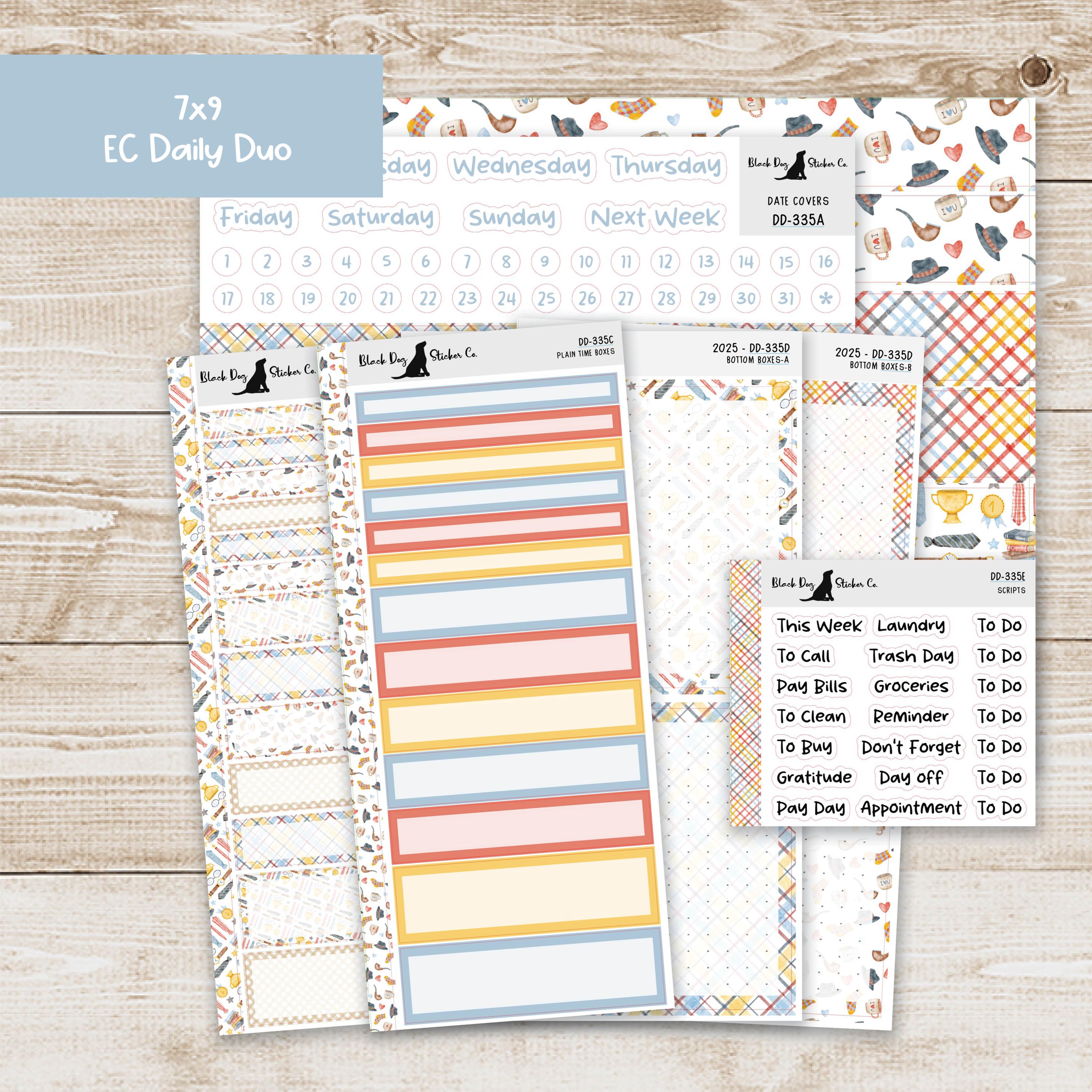 DD-335 EC 7x9 Daily Duo Weekly Kit - My Hero Dad - Planner Stickers - Etsy