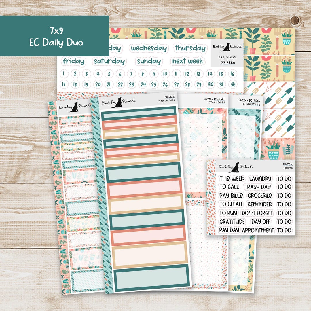 DD-266 EC 7x9 Daily Duo Weekly Kit - Plant Life - Planner Stickers - Etsy