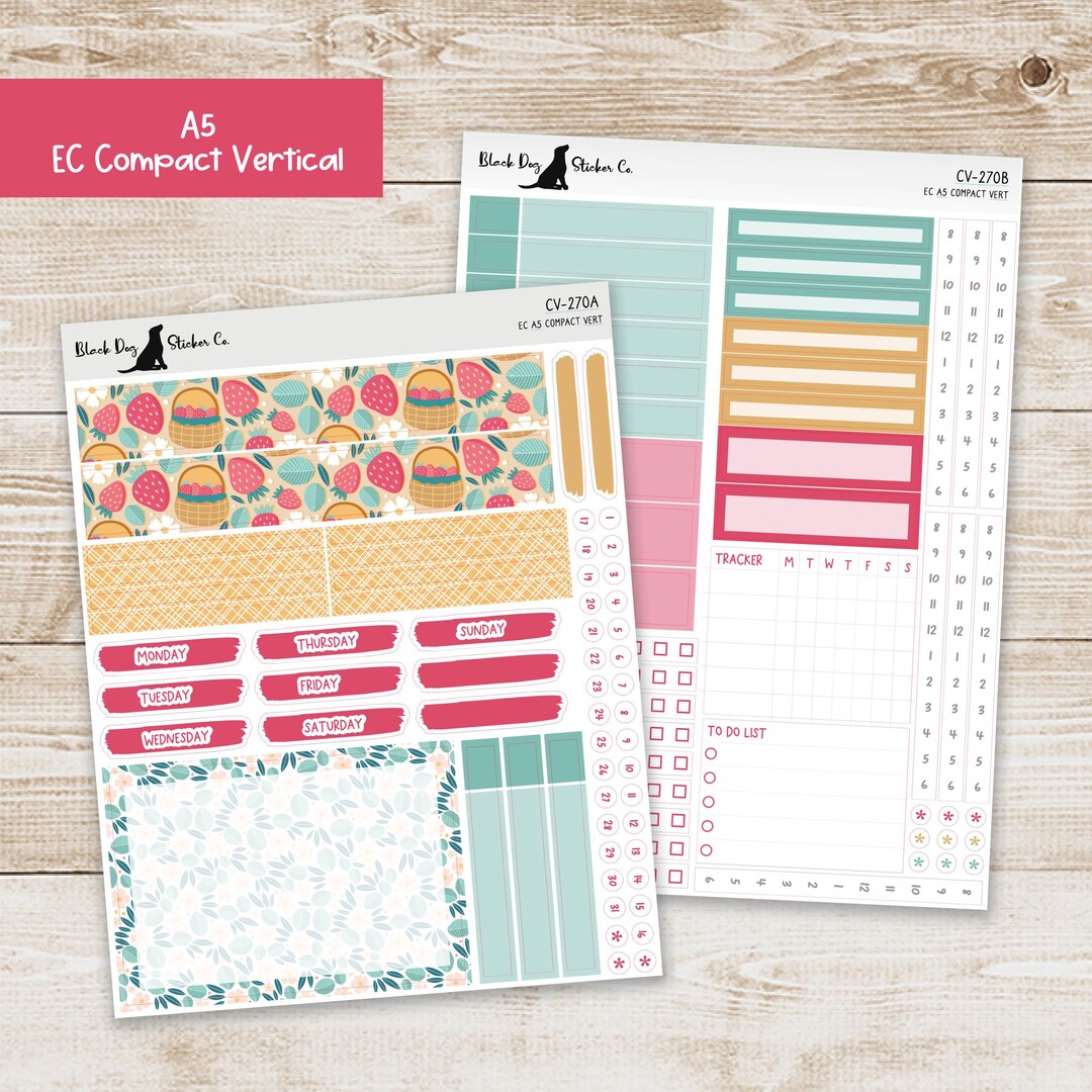 CV-270 Erin Condren EC A5 Compact Vertical Weekly Kit - Strawberry ...