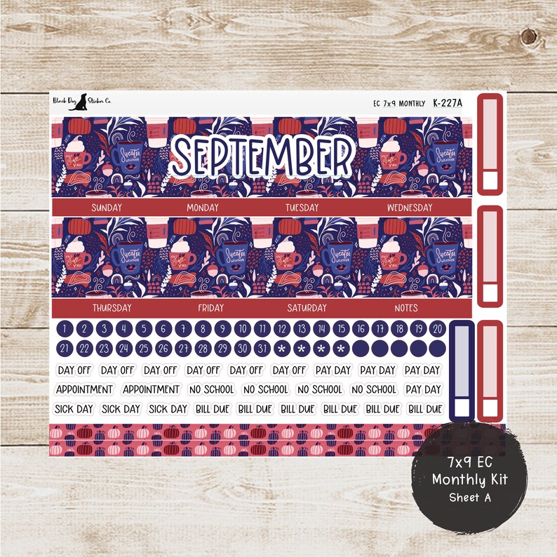 K-227 Erin Condren EC 7x9 Monthly Kit - September 2024 - Sweater ...