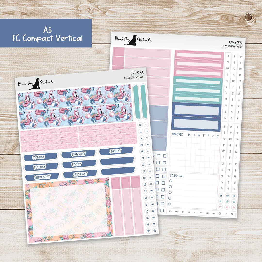 CV-279 Erin Condren EC A5 Compact Vertical Weekly Kit - Poolside Party ...