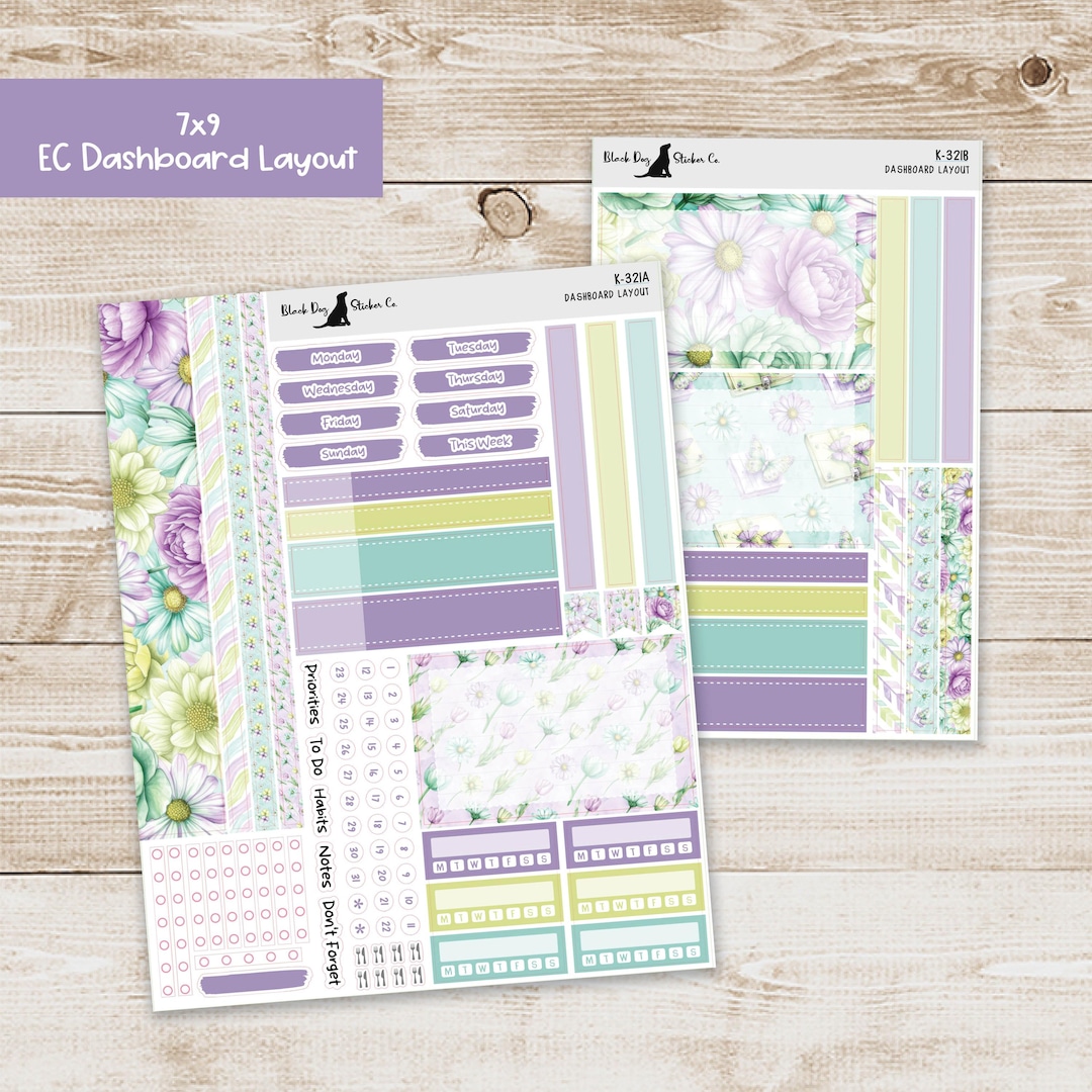 DB-321 Erin Condren EC 7x9 Dashboard Layout Weekly Kit - Spring Planner ...