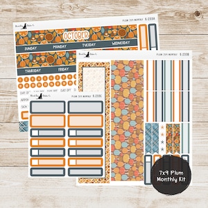 K-233 Plum Paper 7x9 Monthly Kit - October 2024 - Fall Treats - Planner Stickers
