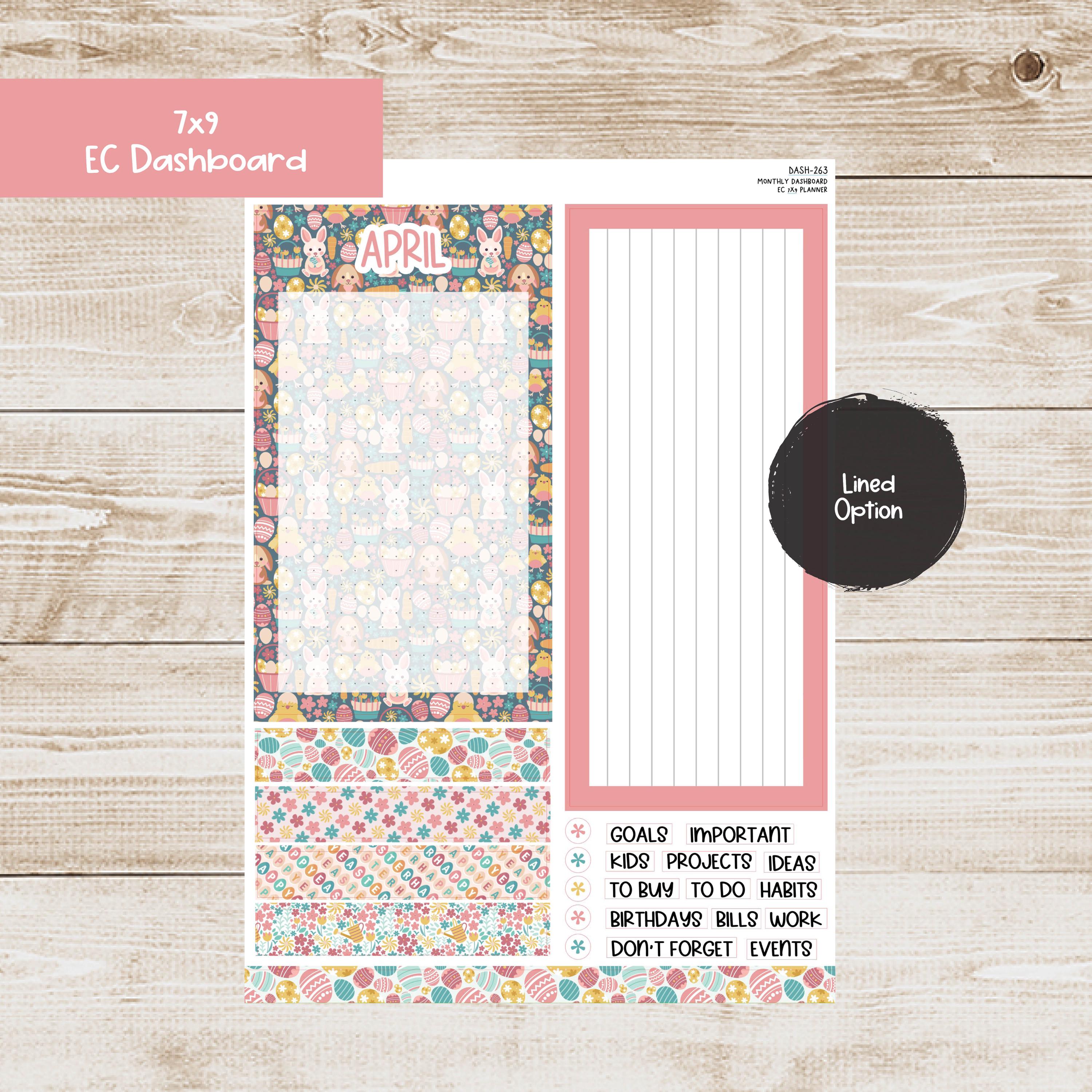 Erin Condren EC 7x9 Dashboard Monthly Kit - April 2025 - Farmhouse ...