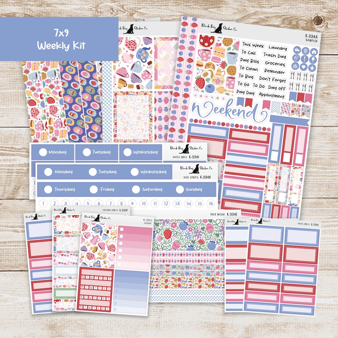 K-334 Weekly Kit & Add-ons - Berry Sweet Tea - Planner Stickers - Etsy