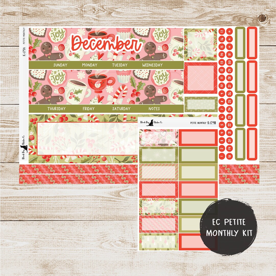 PET-179 - Erin Condren Petite Monthly Kit - December 2023 - Christmas ...
