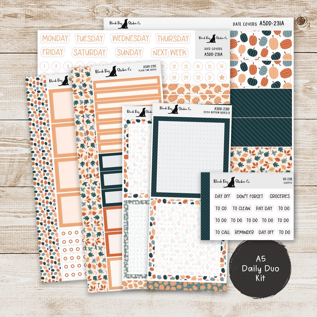 Erin Condren EC A5 Daily Duo Weekly Kit - Autumn Leaves - Planner ...