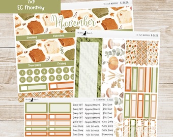 K-362 Erin Condren EC 7x9 Monthly Kit - November 2026 - Sweater Weather - Planner Stickers