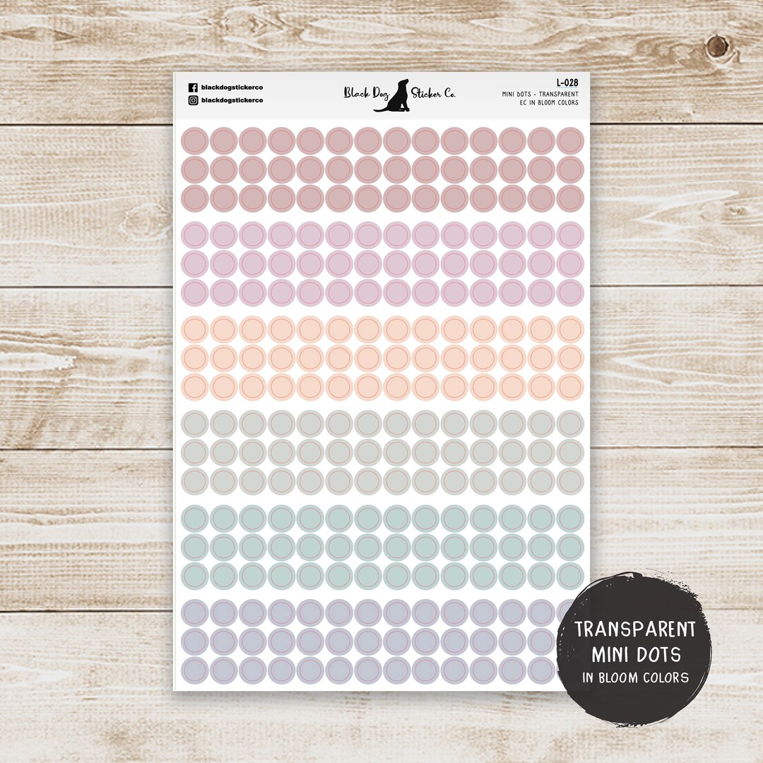 TRANSPARENT Mini Dot Planner Stickers - Erin Condren IN BLOOM - Neutral ...