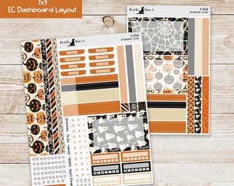 DB-356 Erin Condren EC 7x9 Dashboard Layout Weekly Kit - Classic Halloween - Planner Stickers