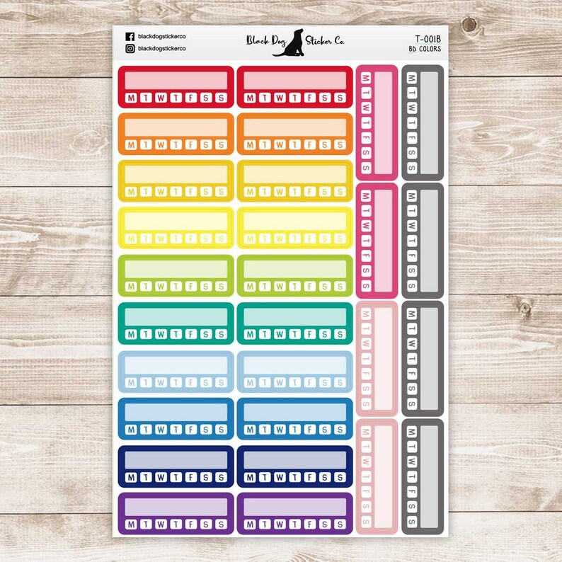BLANK Habit Trackers - Erin Condren or Rainbow Colors - Planner ...