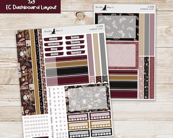 DB-355 Erin Condren EC 7x9 Dashboard Layout Weekly Kit - Bewitched - Planner Stickers