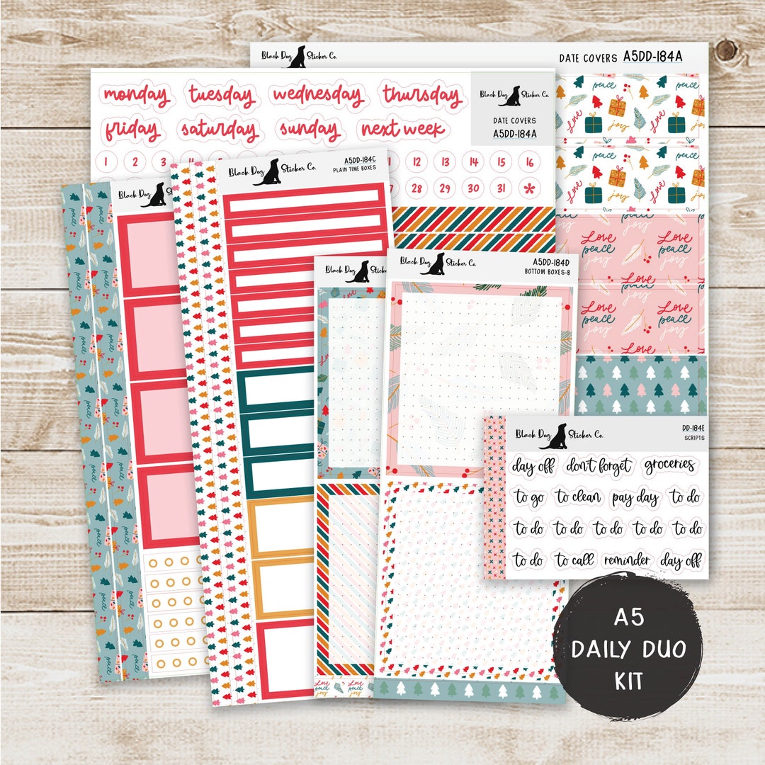 Erin Condren EC A5 Daily Duo Weekly Kit Merry and Bright Planner ...