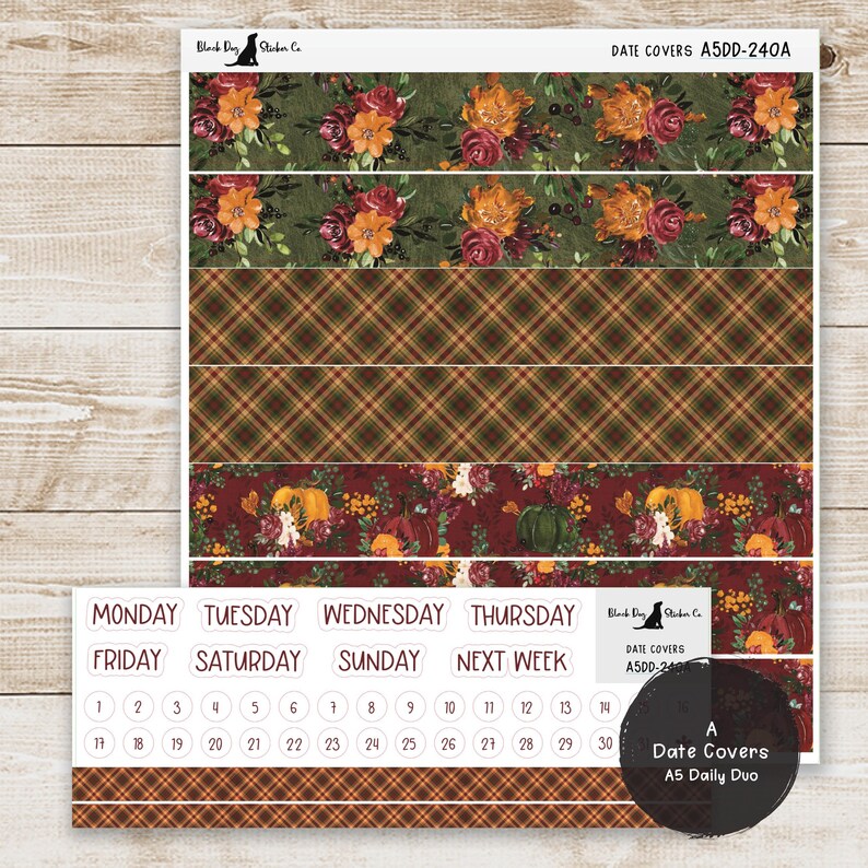 Erin Condren EC A5 Daily Duo Weekly Kit - Autumn Florals - Planner ...