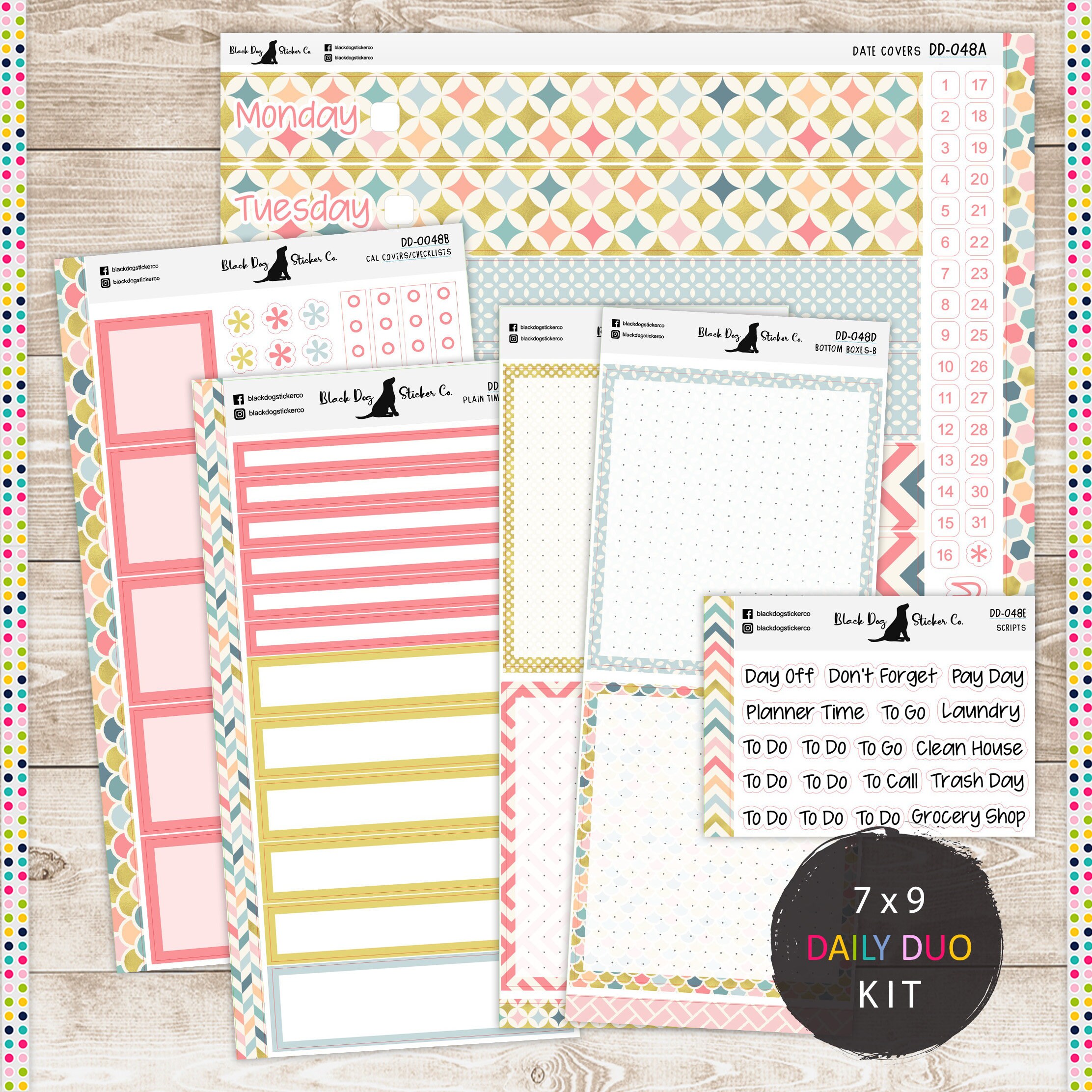 DD-048 Daily Duo Weekly Kit - Hello Sunshine - Planner Stickers