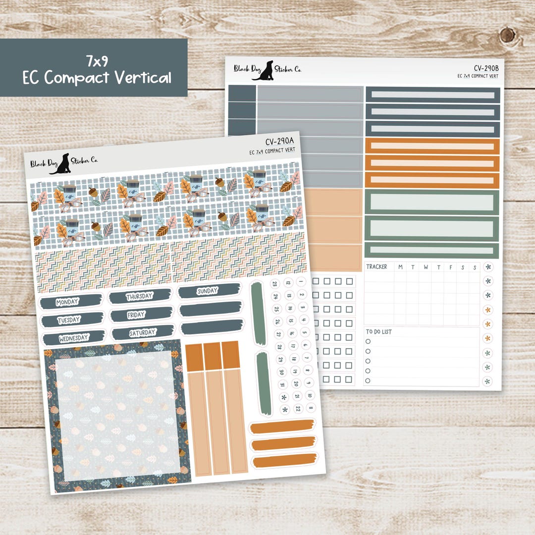 CV-290 Erin Condren EC 7x9 Compact Vertical Weekly Kit - Autumn Vibes ...