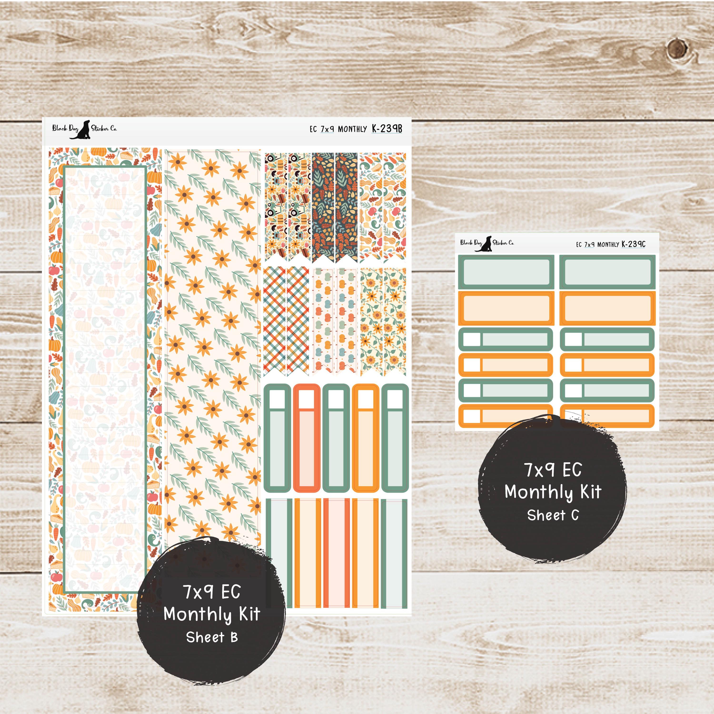 K-239 Erin Condren EC 7x9 Monthly Kit - November 2024 - Harvest Time ...