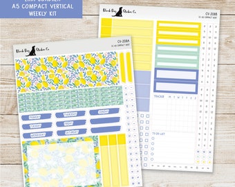 Erin Condren EC A5 Compact Vertical Weekly Kit - Lemon Squeezy - Planner Stickers - CV-208