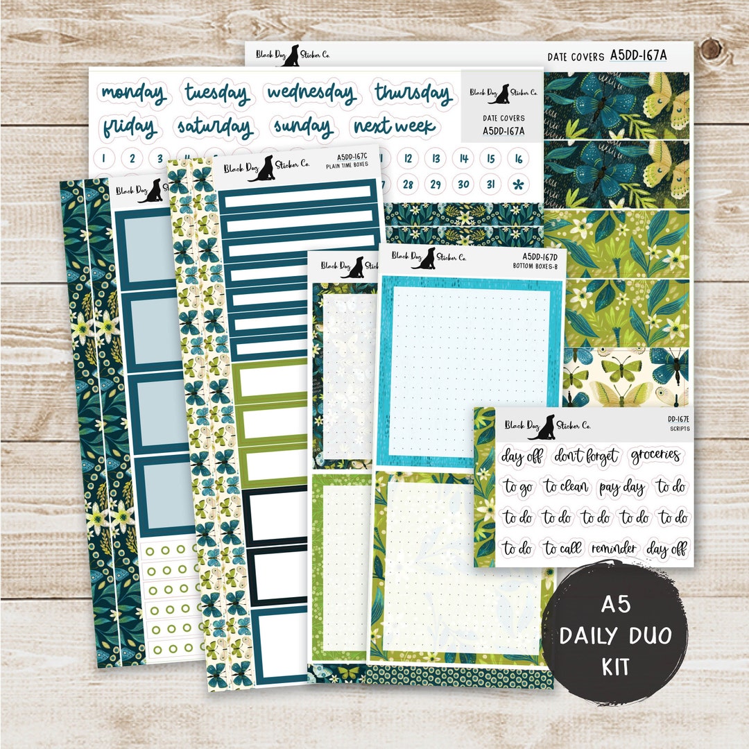 Erin Condren EC A5 Daily Duo Weekly Kit Butterfly Kisses Planner ...