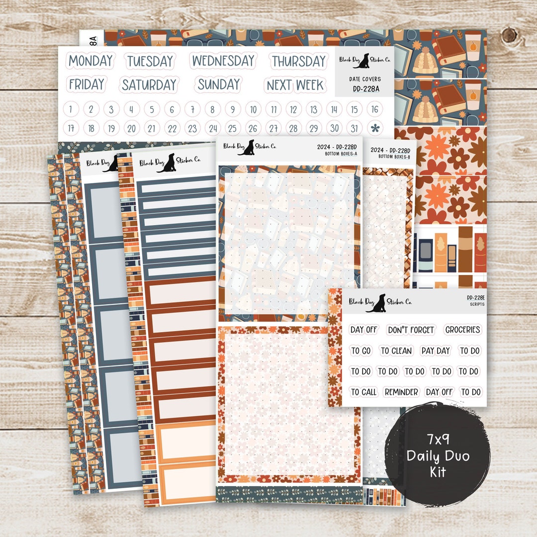 DD-228 EC 7x9 Daily Duo Weekly Kit - Bookish Autumn - Planner Stickers ...