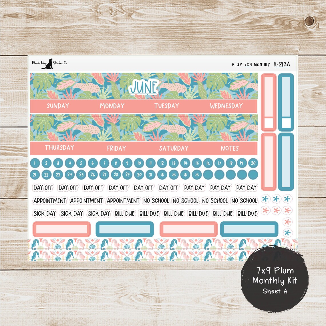 K-213 Plum Paper 7x9 Monthly Kit - June 2024 - Island Vibes - Planner ...