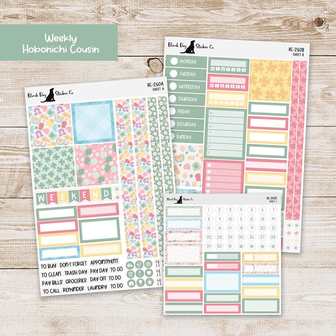 HC-260 Hobonichi Cousin Weekly Kit - Lucky Charm - Planner Stickers - Etsy