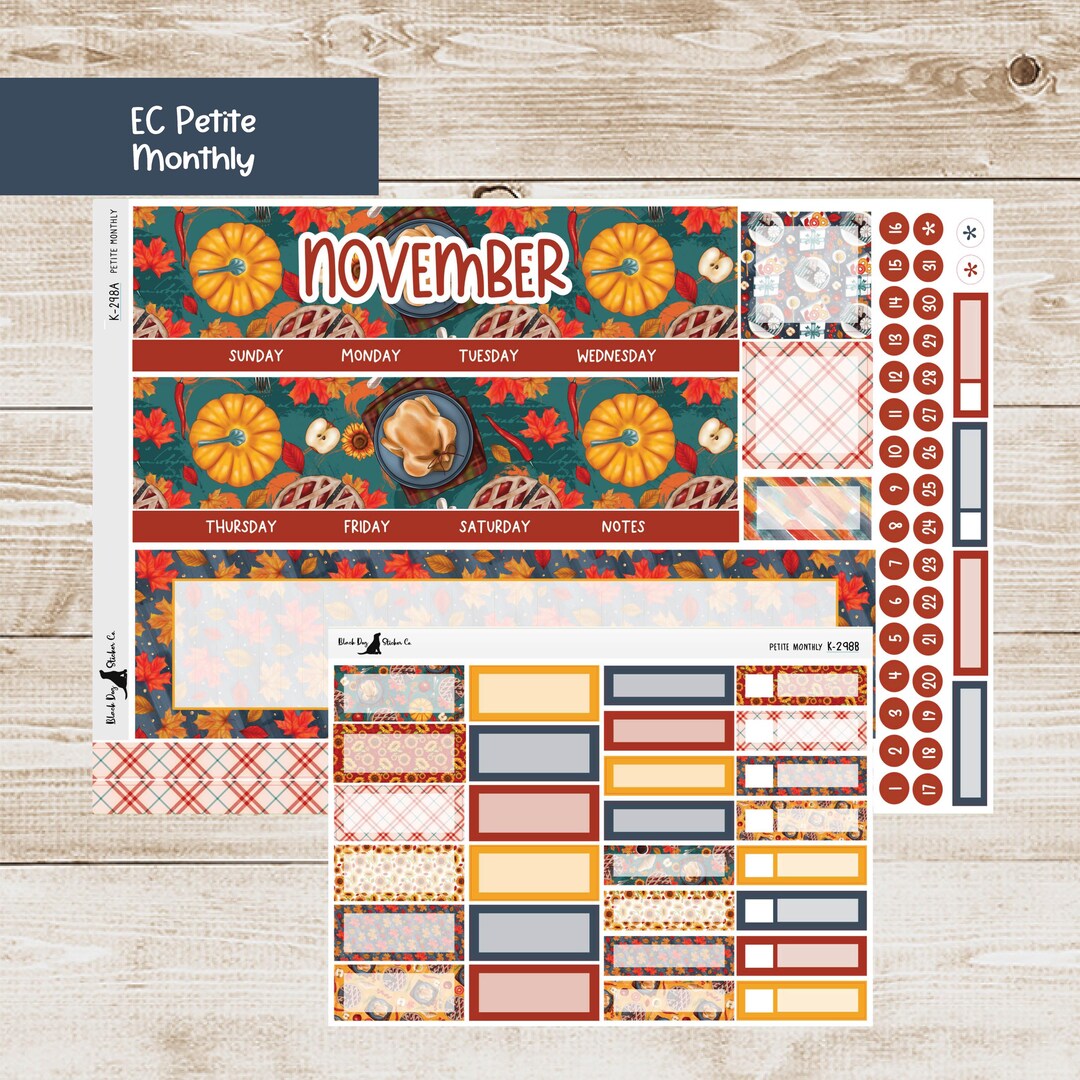 PET-298 Erin Condren Petite Monthly Kit - November 2025 - Thankful ...