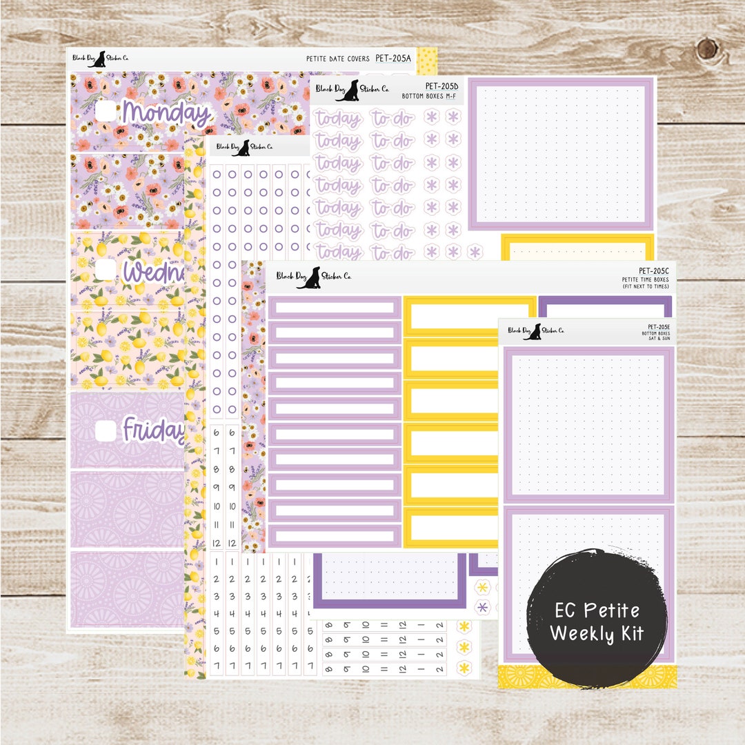 PET-205 EC on the Go Petite Weekly Kit - Lavender and Honey - Planner ...