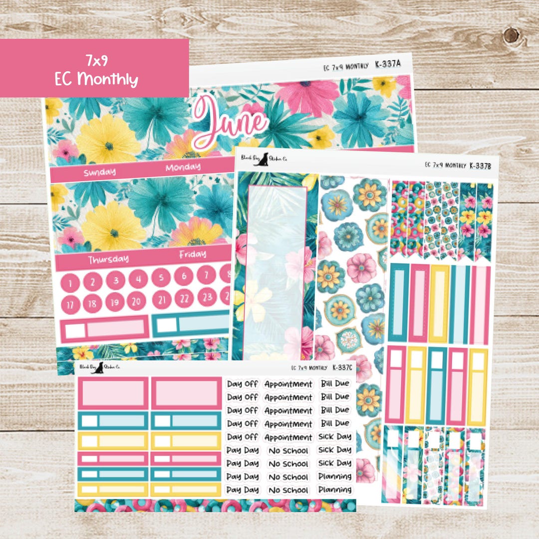K-337 Erin Condren EC 7x9 Monthly Kit - June 2026 - Tropic Like It's ...