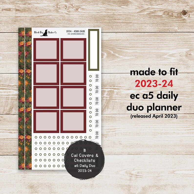 Erin Condren EC A5 Daily Duo Weekly Kit - Autumn Florals - Planner ...